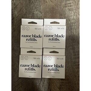 4x KITSCH DOUBLE EDGE RAZOR BLADE REFILLS FOR SMOOTH SKIN Total 40 RAZOR BLADES.